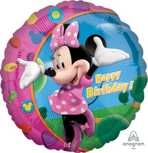 Minnie Mouse Birthday Balloon - Foil - Click Image to Close